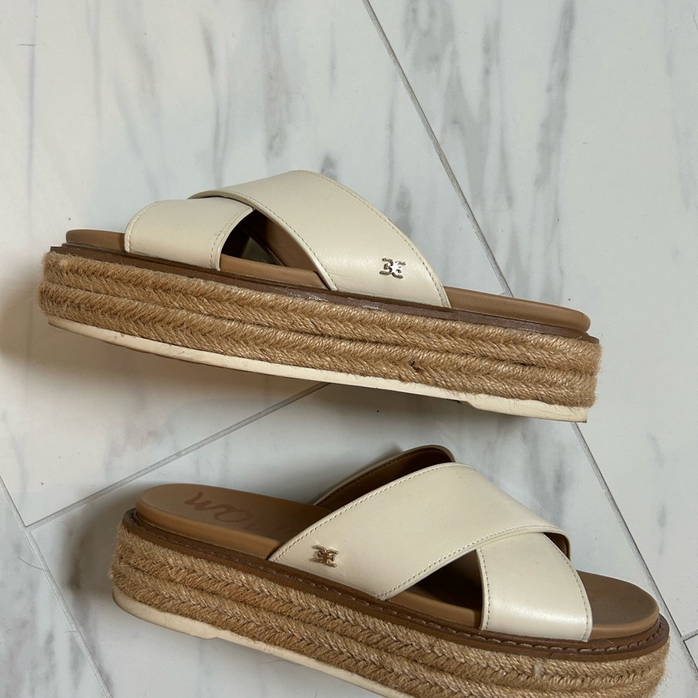 Sam Edelman Cream Platform Sandals